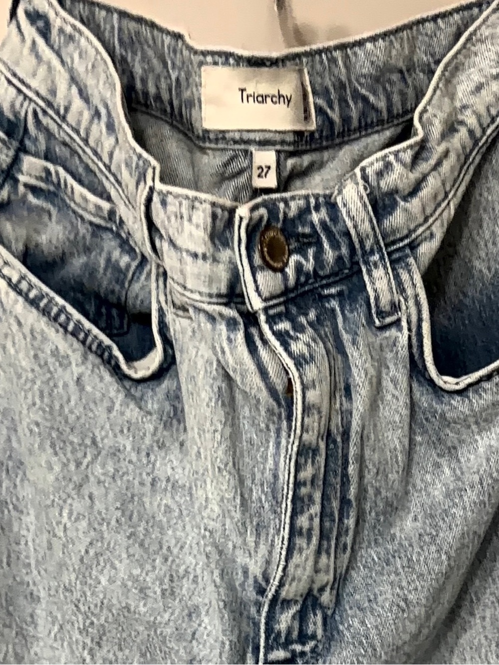 Anthropologie Light Blue High-Rise Straight Jeans- Triachy Brand - Picture 3 of 6